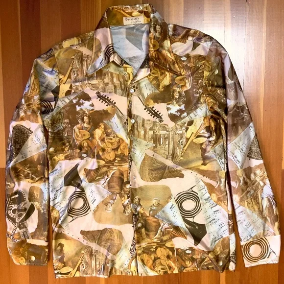 Sheeny '70s Disco shirt with Musicians in an Antique style. - Picture 4 of 4